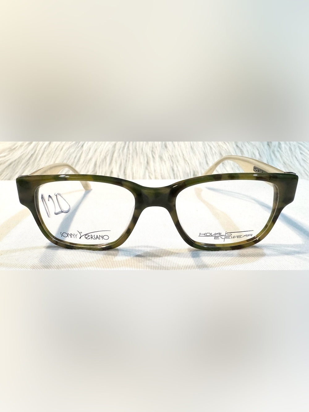 Sonny Versano Kovalis Eyewear Ladies Glasses Frames Green Camouflage NWOT